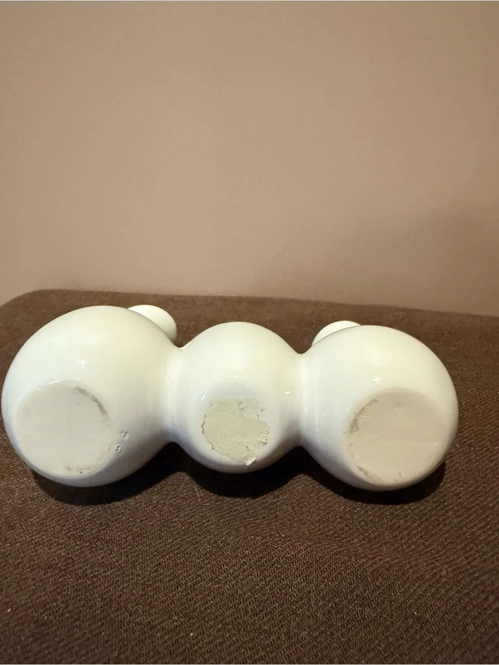 White Triple Bud Vase - Contemporary Ceramic Home Accent